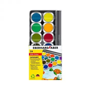 Faber-Castell Eberhard Faber Winner set pokrivnih barv, 24 svetlečih barv, prozoren snemljiv pokrov služi kot paleta za mešanje 578324