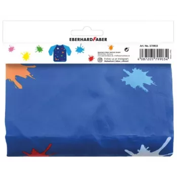 Faber-Castell EBERHARD FABER EFA Color otroški predpasnik za slikanje, moder, dolgi rokavi, enotna velikost, 4-9 let, blister embalaža 579903