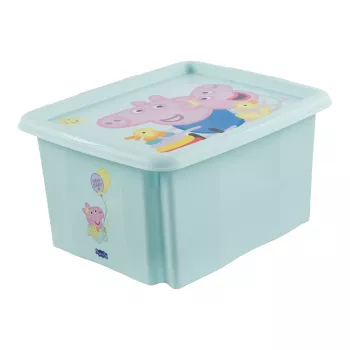 keeeper škatla za shranjevanje karolina Peppa Pig, 24 litrov vrtljiva/zložljiva škatla s pokrovom, PP, akvamarin, 1 kos 1223762433600