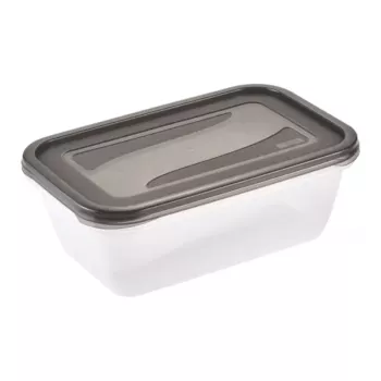 keeeper fredo fresh set posod za shranjevanje živil, 2 x 3,3 L, pravokotne, prozorne s sivimi pokrovi 3068082700000