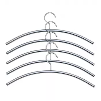 KERKMANN obešalnik iz jekla, aluminij srebrn, debeline 10 mm, dolžine 460 mm, ukrivljen, 5 kosov (6219)