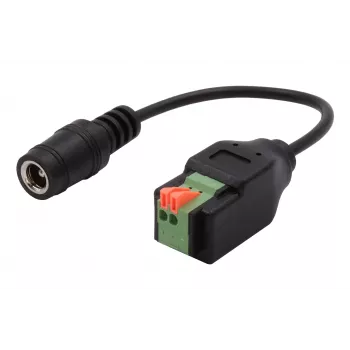 EXSYS DC vtičnica 5,5x2,1mm na 2-polni priključni blok adapter kabel z gumbom, 15cm EX-49141