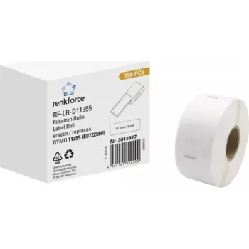 Renkforce RF-6027854 kompatibilne naslovne nalepke DYMO 11355 51 x 19 mm bel papir trajno lepljive 500 nalepk/zvitek