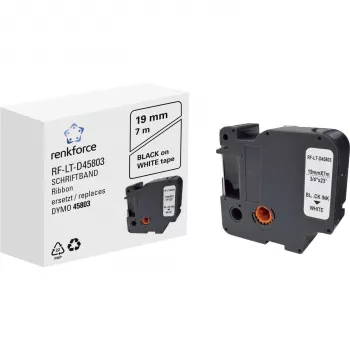 Renkforce RF-LT-D45803 kompatibilna kartuša za označevalni trak DYMO D1, 19 mm, bela/črna, 7 m RF-6027838