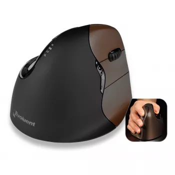 Evoluent VerticalMouse 4 Small brezžična laserska miška za desno roko, črna/srebrna 500793