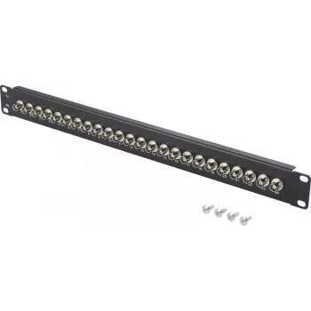 Renkforce RF-4541184 19-palčni 1U rack BNC patch panel, 16 vrat, črn
