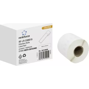 Renkforce RF-6027812 zvitek nalepk za DYMO LabelWriter, 190 x 54 mm, bel papir, trajno lepilo, 110 nalepk