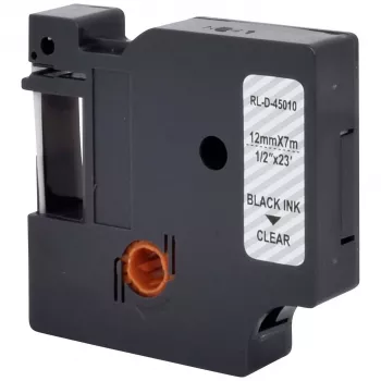 RENKFORCE RF-LT-D45010 združljiv trak za označevanje DYMO D1 12mm prozoren črn na 7m RF-6027820