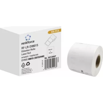 Renkforce RF-6027794 združljiv zvitek papirnatih etiket DYMO 99015, 70 x 54 mm, bel, trajno lepljiv, 320 etiket