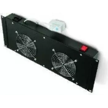 TRITON RAB-CH-X21-S 19-palčna 4U enota z ventilatorji za rack z 2 tihima ventilatorjema, vodoravnim pretokom zraka, termostatom, črna