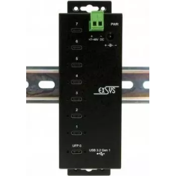 EXSYS EX-1147HMVS USB-C zvezdišče, USB 3.2 Gen 1, črno