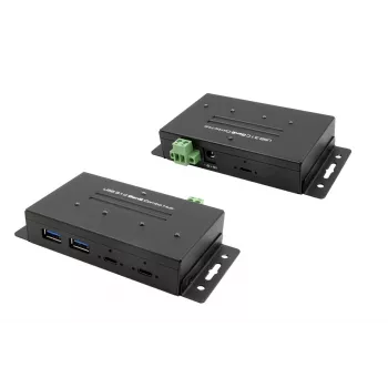 EXSYS EX-1240HMVS industrijsko 4-portno USB 3.2 Gen 2 zvezdišče, za montažo na DIN letev, kovina