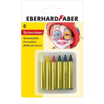 FABER-CASTELL EBERHARD FABER svinčniki za ličenje, kratki, 6 barv, visoka intenzivnost, dermatološko testirani, 1 set (579106)