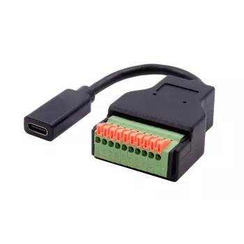 EXSYS EX-49124 adapter kabel USB-C ženski na 10-Pin priključni blok s tipko, USB 3.2 Gen 1, 15 cm