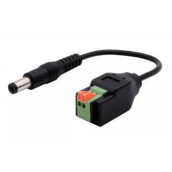 EXSYS EX-49140 DC vtič 5,5x2,1mm na 2-polni priključni blok adapterski kabel, 15 cm, gumb