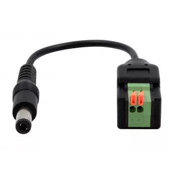 EXSYS EX-49140 DC vtič 5,5x2,1mm na 2-polni priključni blok adapterski kabel, 15 cm, gumb
