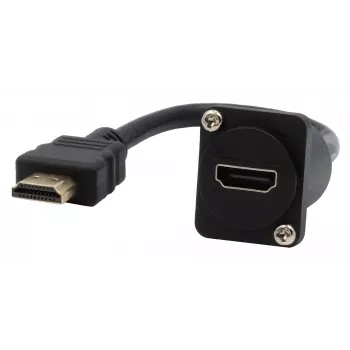 EXSYS EX-49162 HDMI Type-A vtičnica na vtič adapterski kabel, 20 cm, 4K, High Speed z Ethernetom, črn