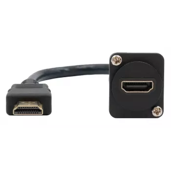 EXSYS EX-49162 HDMI Type-A vtičnica na vtič adapterski kabel, 20 cm, 4K, High Speed z Ethernetom, črn