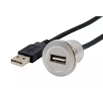 EXSYS EX-49181 vgradni podaljševalni kabel USB 2.0, USB-A vtičnica na USB-A vtič, 30 cm, kovinska plošča