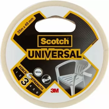 3M Scotch Universal Tape 2000, bel, 48 mm x 25 m, 6 zvitkov – večnamenski PE folijski trak za povezovanje, pritrjevanje, popravila in tesnjenje 7100205295