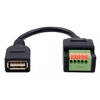 EXSYS EX-49128 adapter kabel USB-A ženski na 5-Pin priključni blok s tipko, USB 2.0, 15 cm
