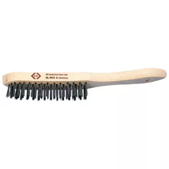 C.K Tools 4-vrstna žična krtača iz kaljenega in popuščenega jekla z lesenim ročajem (T6238 4)