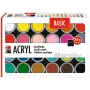 Marabu set akrilnih barv BASIC, 24 x 18 ml, visoka pigmentacija, zelo visoka svetlobna obstojnost 1210000000215