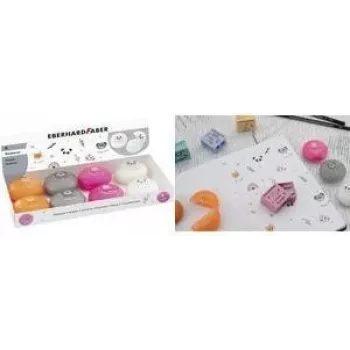 Faber-Castell Eberhard Faber stojalo z radirkami v obliki živali, 8 različnih živalskih oblik za grafitne in barvne svinčnike 585419
