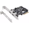 EXSYS EX-12001-2 PCIe x2 nizkoprofilni USB 3.2 Gen 2x2 adapter
