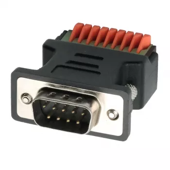 EXSYS EX-49110 adapter DB9 moški na 9-Pin vijačni priključni blok s tipko