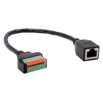 EXSYS EX-49120 adapter kabel RJ45 ženski na 8-Pin priključni blok, CAT.6, 30 cm, s tipko