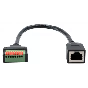EXSYS EX-49120 adapter kabel RJ45 ženski na 8-Pin priključni blok, CAT.6, 30 cm, s tipko