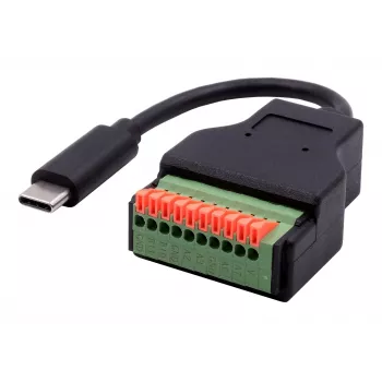 EXSYS EX-49125 adapter kabel USB-C moški na 10-Pin priključni blok s tipko, 15 cm, USB 3.2 Gen 1
