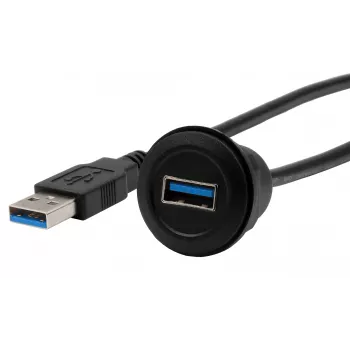 EXSYS EX-49220 vgradni adapter kabel USB 3.2 Gen 1, vtičnica tipa A na vtič, 30 cm, črn
