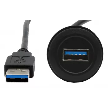 EXSYS EX-49220 vgradni adapter kabel USB 3.2 Gen 1, vtičnica tipa A na vtič, 30 cm, črn