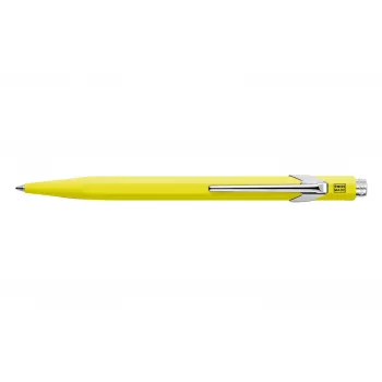 Caran d'Ache 849 PopLine Fluo kemični svinčnik, fluorescentno rumen, modro črnilo, Medium 849.470