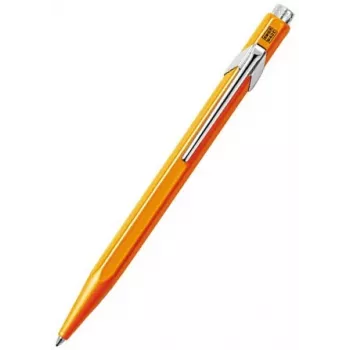 Caran d'Ache 849 PopLine Fluo kemični svinčnik, fluo oranžen, modro črnilo, srednje debelo 849.030