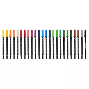 Faber-Castell Eberhard Faber Artist Color set dvojnih brush pisal z 24 pisali, konice fineliner in brush, različne barve 558224