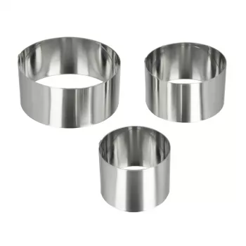 Metaltex okrogli obroči za kuhanje iz nerjavnega jekla, set 3 kosov, srebrni, višina 45 mm 204536010