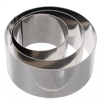 Metaltex okrogli obroči za kuhanje iz nerjavnega jekla, set 3 kosov, srebrni, višina 45 mm 204536010