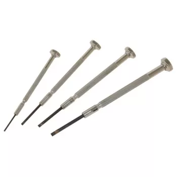 C.K Tools T4852P set preciznih izvijačev, 4-delni, ploščati, 2,0/2,5/3,0/3,5 mm, krom-vanadij, dvokomponentni ročaj