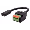 EXSYS EX-49122 USB-C vtičnica na 5-pinski priključni blok adapter s tipko, USB 2.0, 15 cm