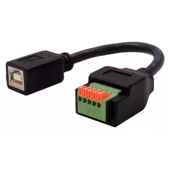 EXSYS EX-49130 adapter USB 2.0 USB-B vtičnica na 5-Pin terminal block s tipko, 15 cm