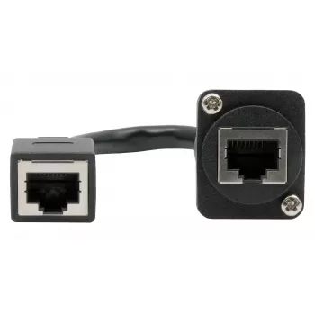 EXSYS D-tip vgradna vtičnica RJ45, vtičnica na vtičnico, CAT.5e, 20 cm, oklopljena, črna EX-49160