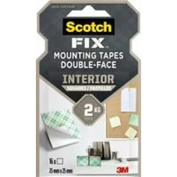 3M Scotch-Fix montažni kvadratki za notranjo uporabo 25 mm x 25 mm, beli (12 kosov) 7100263584