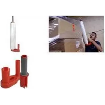 RAADHUIS ročni odvijalnik za raztegljivo folijo, rdeče/siva plastika, 2-delni, za zvitke do širine 500 mm, jedro 38-76 mm (RD-351196)