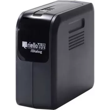 Riello UPS iDialog IDG 600 – 600 VA linijsko-interaktivno brezprekinitveno napajanje (UPS), 4 vtičnice Schuko, USB, stolp, črn