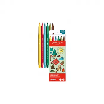 Caran d'Ache Fibralo Kawaii Swiss flomastri, set 6, črnilo na vodni osnovi 185.804