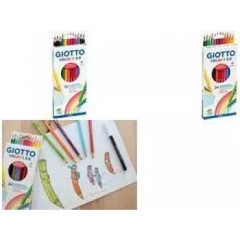 GIOTTO COLORS 3.0 šestkotne barvice, 24 različnih barv, 3,0 mm mina, kartonska škatla F276700