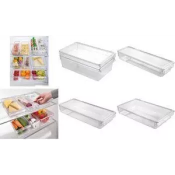 Metaltex Frigo-System organizator, majhen, s pokrovom, prozoren, polistiren PS, 1 kos (235412000)